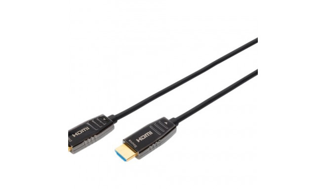 ASSMANN HDMI AOC hübriidkiudühenduse kaabel Tüüp A M/M 30m UHD 8K60Hz CE kuldne bl