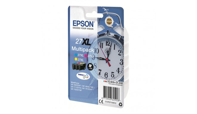 EPSON 27XL tindikassett tsüaan, magenta ja kollane kõrge mahutavusega 3x10,4 ml 3 x 1 100 lehekülge 