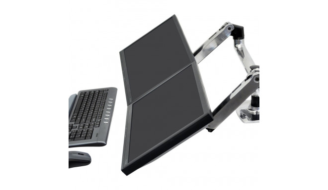 ERGOTRON LX Dual Side-by-Side Arm silver polished aluminium