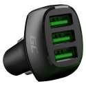 GreenCell autolaadija PowerRide 54W 3xUSB 18W Ultra Charge