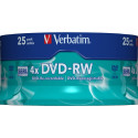 VERBATIM DVD-RW 120 min. / 4.7GB 4x 25-pack spindle DataLife Plus, scratch resistant surface