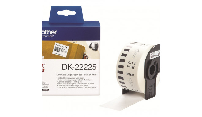 BROTHER DK22225 lõputu sildipaber 38mm x 30.48 QL-550 500 500A 560VP 560 570 580N 650TD 1050 1050N 1