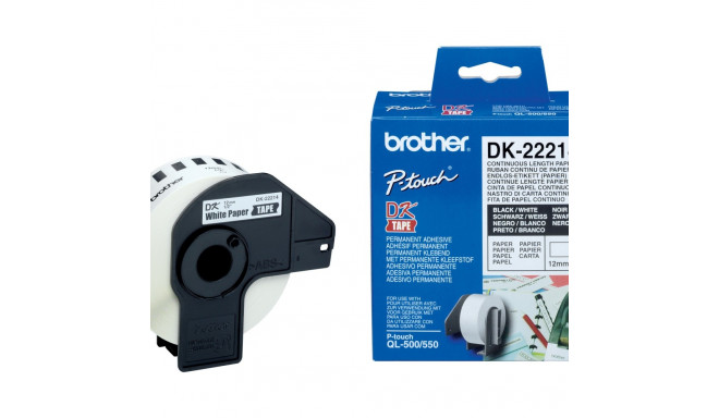 BROTHER DK22214 paber valge QL550 QL500 jaoks 12mm x 30.48