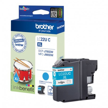 BROTHER LC22UC Ink cyan 1200pages for DCP-J785DW