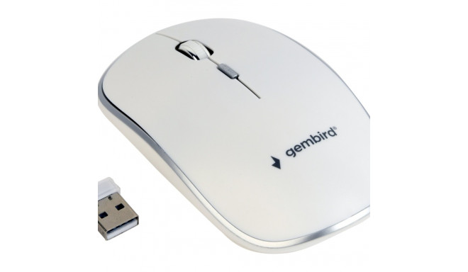 GEMBIRD MUSW-4B-01-W Gembird Wireless optical mouse MUSW-4B-01-W, 1600 DPI, nano USB, white