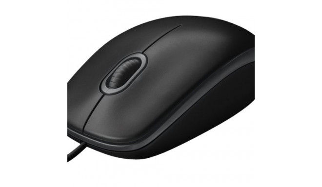 LOGITECH B100 Mouse right and left-handed optical 3 buttons wired USB black