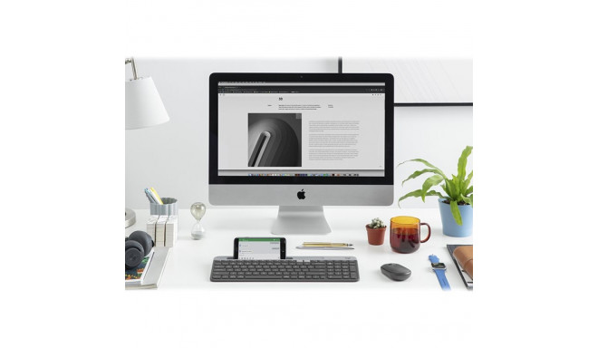 LOGITECH Slim Multi-Device K580 klaviatuur Bluetooth 2.4 GHz Põhjamaade grafiit (PAN)