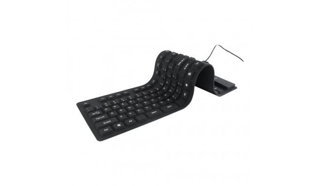 GEMBIRD KB-109F-B paindlik klaviatuur USB + OTG must värv US paigutus