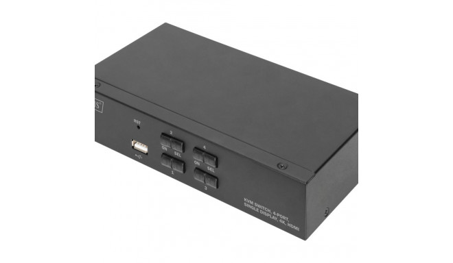 DIGITUS KVM-lüliti 2x1 HDMI 4-pordi ühe ekraaniga 4K/30Hz FreeSync