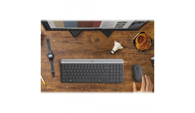 LOGITECH Slim juhtmevaba komplekt MK470 klaviatuur ja hiir juhtmevaba 2.4 GHz Nordic grafiit (PAN)