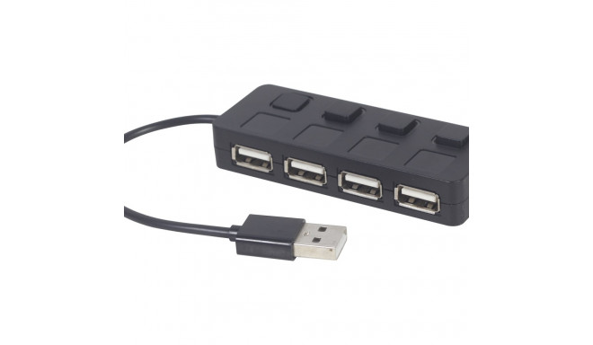 GEMBIRD USB 2.0 4-porti jaotur lülititega must