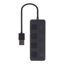 GEMBIRD USB 2.0 4-port hub with switches black