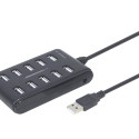 GEMBIRD 10-port USB 2.0 HUB black