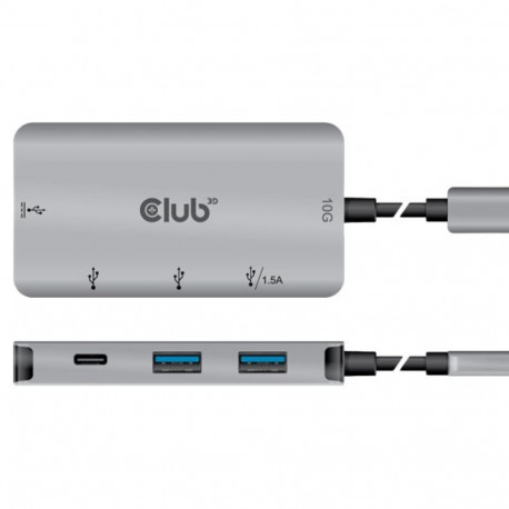 CLUB 3D USB C Gen 2 kuni 2 USB A 2 USB C andmejaotur PD laadimine 1.5A