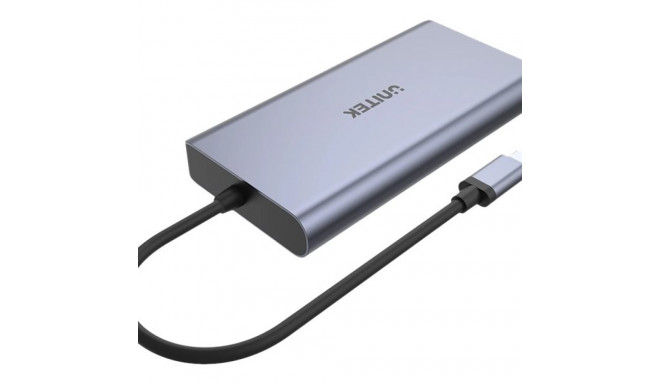 UNITEK D1056A Hub USB-C 2x USB 3.1 HDMI DP RJ45 SD Reader