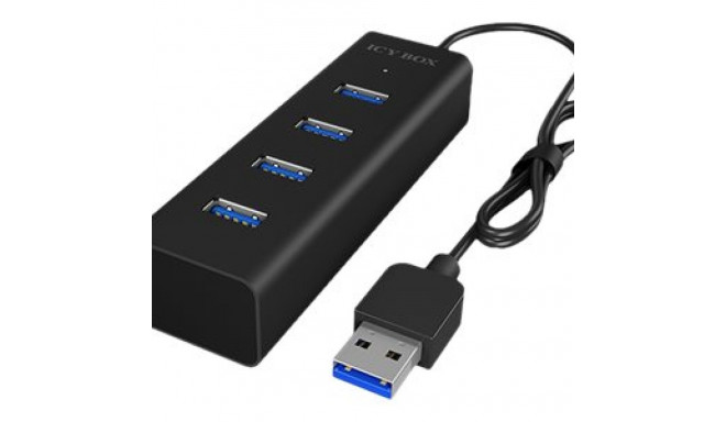 ICYBOX IB-HUB1409-U3 IcyBox 4x Porti USB 3.0 Jaotur, Must