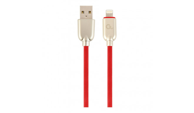 GEMBIRD CC-USB2R-AMLM-1M-R Gembird Premium rubber 8-pin charging and data cable, 1m, red