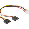 LANBERG CA-HDSA-11CU-0030 Lanberg power cable MOLEX(M)->SATA(F) x2 30cm