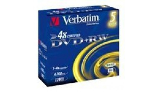 VERBATIM DVD-RW 4X BOITIER CRISTAL PACK DE 5