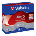 VERBATIM 5x BD-RE Dual Layer 50GB 2x Jewel Case white blue surface