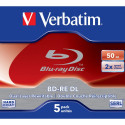 VERBATIM 5x BD-RE Dual Layer 50GB 2x Jewel Case white blue surface