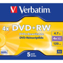 VERBATIM DVD-RW 4X BOITIER CRISTAL PACK DE 5