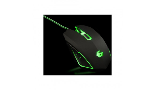 GEMBIRD MUSG-001-G Gembird gaming optical mouse 2400 DPI, 6-button, USB, black with green backlight