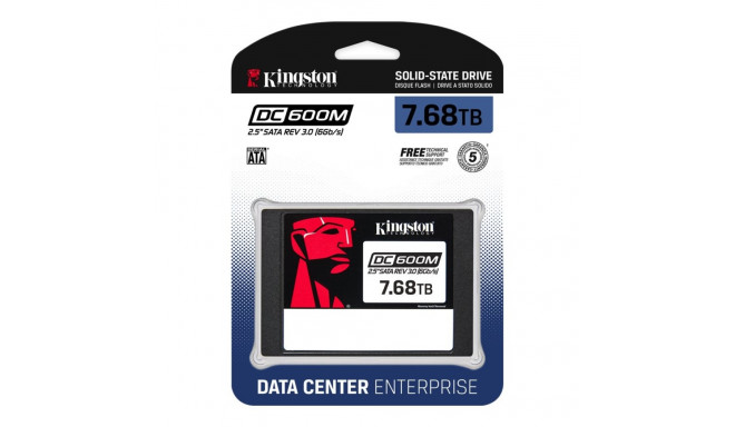 KINGSTON 7.68TB DC600M 2.5-tolline SATA3 segakasutusega andmekeskuse SSD ettevõtte serveritele ja NA