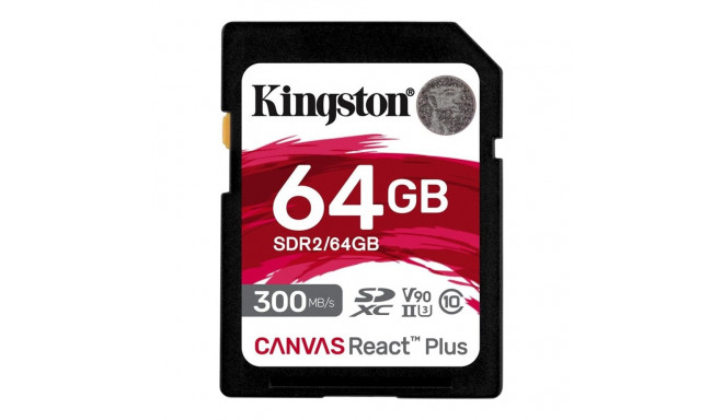 Kingston memory card SDXC 64GB Canvas React Plus UHS-II 300R/260W U3 V90