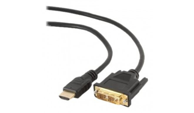 GEMBIRD CC-HDMI-DVI-0.5M Gembird HDMI-DVI isane-isane kaabel kullatud pistikutega, 0,5m