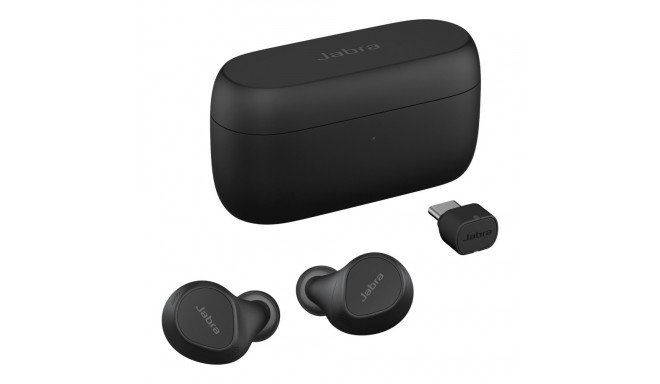 JABRA Evolve2 Buds UC Cradle USB-C UC Link 380 BT adapter USB-C UC 30cm USB-C to USB-A cable Ear gel