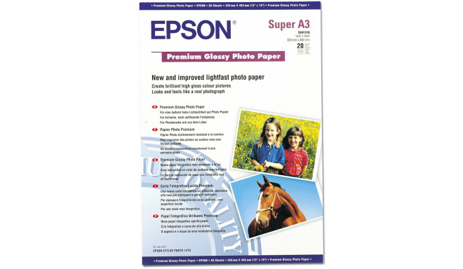 Paber A3+ PREMIUM GLOSSY PHOTO PAPER (20 lehte)