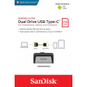 SanDisk mälupulk 256GB Ultra Dual Drive USB-C 3.1 150MB/s