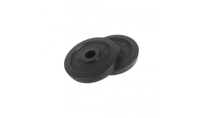 Raskuskettad TUNTURI Plates Black, 30 mm, 2.5kg (paar)