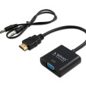 HDMI-VGA Audioadapteriga Savio CL-23/B Must 50 cm