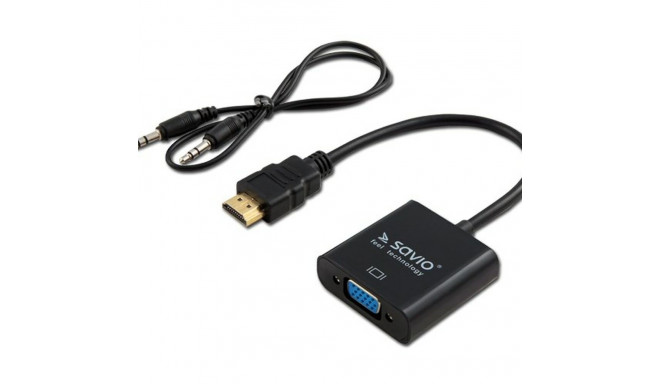 HDMI to VGA with Audio Adapter Savio CL-23/B Black 50 cm