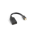 Mini DisplayPort-DisplayPort Kaabel Lanberg AD-0003-BK Must 10 cm