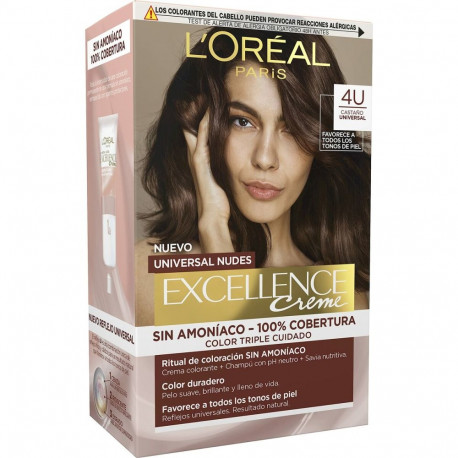 Püsivärv L'Oreal Make Up Excellence Pruun Nº 4u-Brown (5 Ühikut)