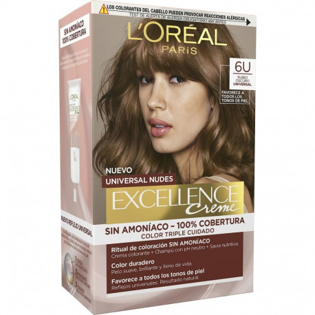 Permanent Dye L'Oreal Make Up Excellence Dark Blonde Nº 6u-Dark Blonde (5 Units)