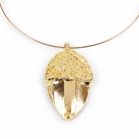 Naiste Kaelakee Shabama   Messing kullaga kaetud Jäik Tammetõru 13 cm