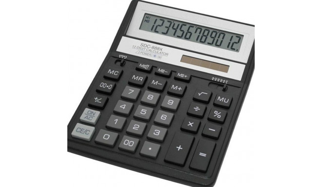 Kalkulaator Citizen SDC-888X Must Plastmass