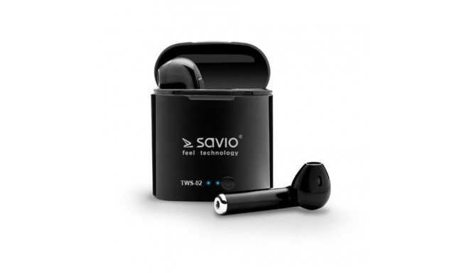 In-ear Bluetooth Headphones Savio TWS-02 Black Graphite