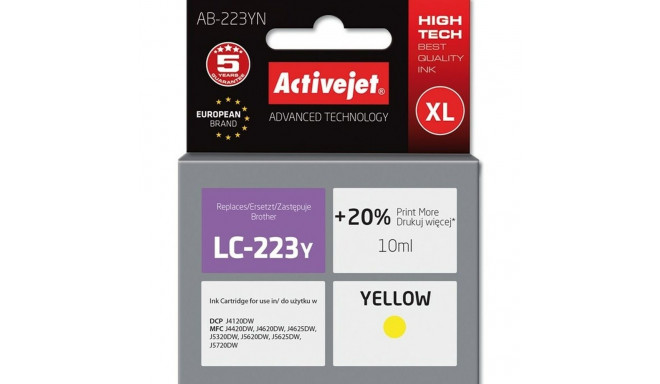 Originaalne Tindikassett Activejet AB-223YN Kollane