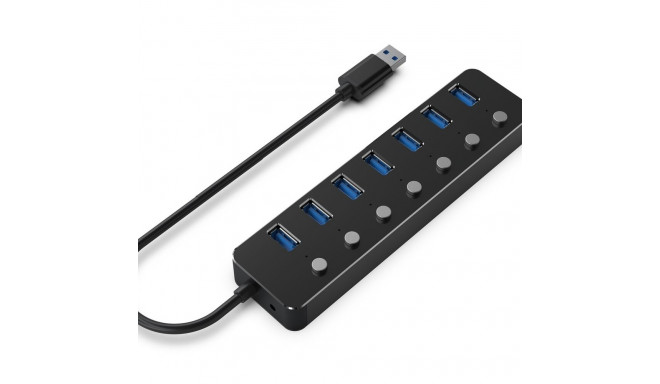 USB-jaotur GEMBIRD UHB-U3P7P-01 Must