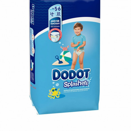 Disposable nappies Dodot Splashers 5-6 14 Kg (10 Units)