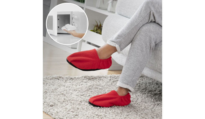 Microwavable Heated Slippers InnovaGoods Red