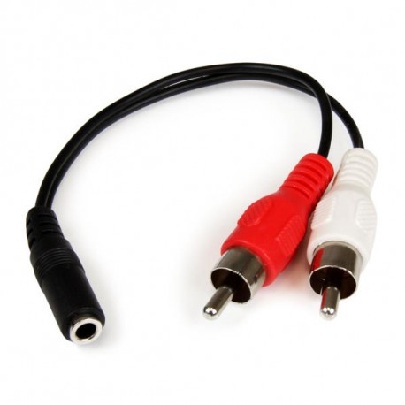 Audiojuhe (3.5mm)-2 RCA Kaabel Startech MUFMRCA              Must 0,15 m