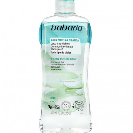 Facial Biphasic Makeup Remover Babaria Desmaquillador Bifasico 400 ml Aloe Vera Micellar Water