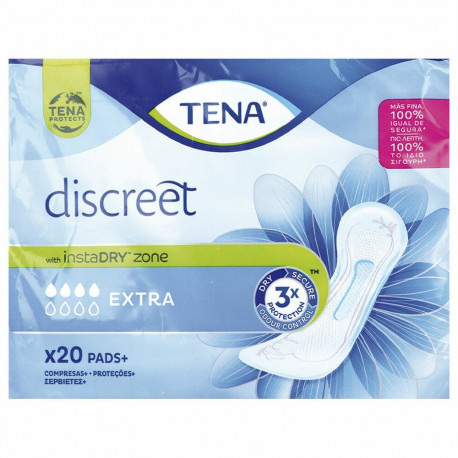 Normal hügieenisidemed ilma tiibadeta Tena Discreet Extra 20 Ühikut
