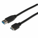 USB to mikro USB kabelis Digitus AK-300117-003-S Melns 25 cm